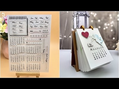 STUNNING NEW YEAR GIFT | Use Clear Stamps to Handmade Calendar - #Alinacutle® #AlinaCraft