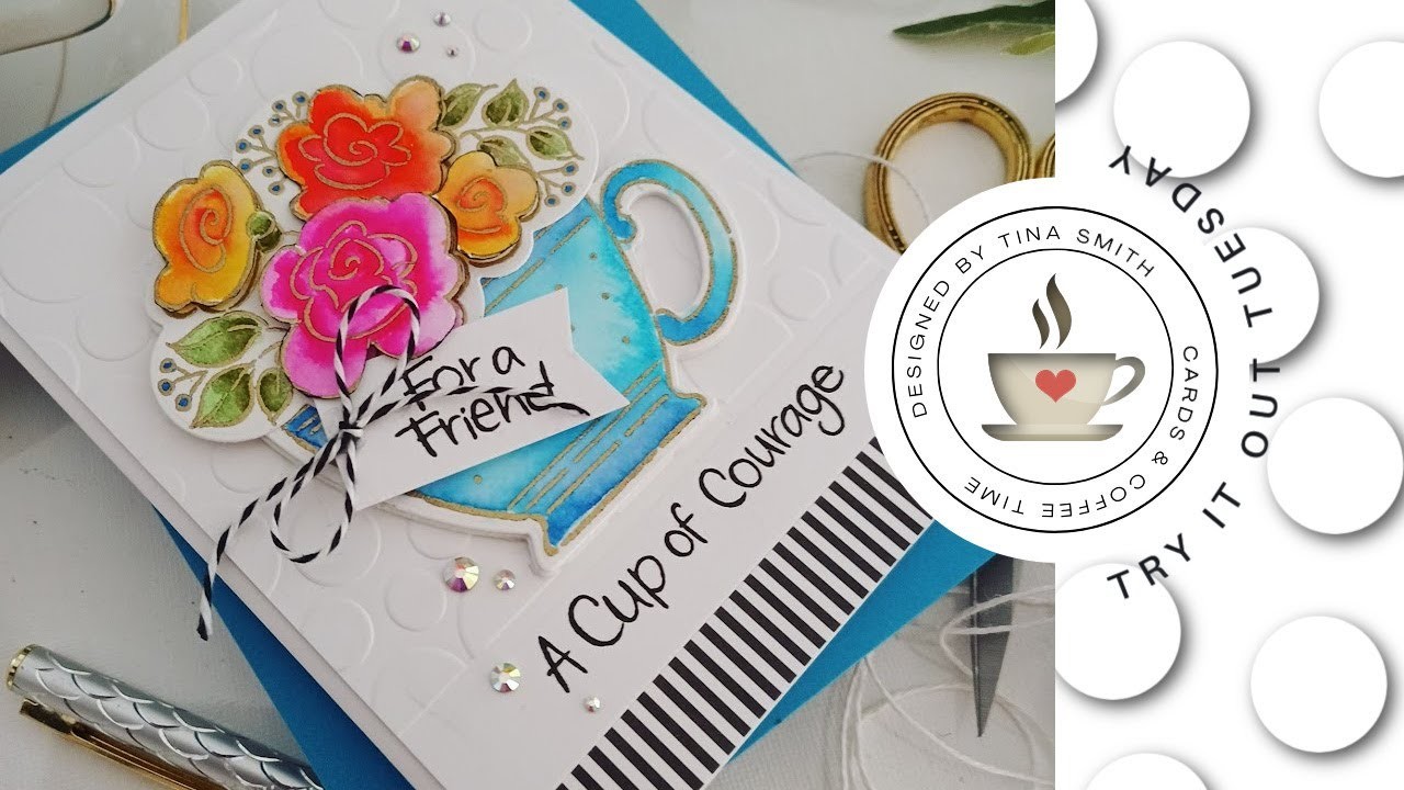 Try It Out Tuesday | Stampendous Pop Rose Teacup Card with a Super Simple Gift Card Holder Inside