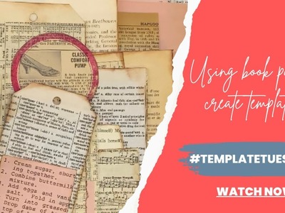 Use book pages to create templates and ephemera for your signatures!  #bookpageart #templatetuesday