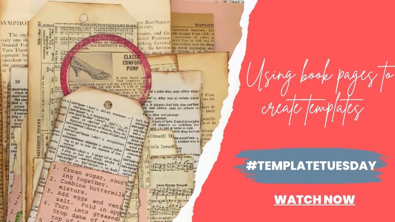 Use book pages to create templates and ephemera for your signatures!  #bookpageart #templatetuesday