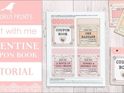 VALENTINE COUPON BOOKLET | Craft With Me!????| My Porch Prints Junk Journal & Crafting Tutorials