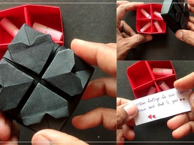 Valentine's Day Gift Ideas.Easy to make beautiful surprise origami gift box ideas #valentine'sday