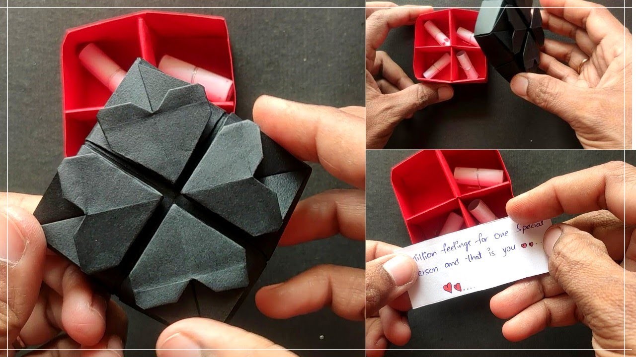 Valentine's Day Gift Ideas.Easy to make beautiful surprise origami gift box ideas #valentine'sday