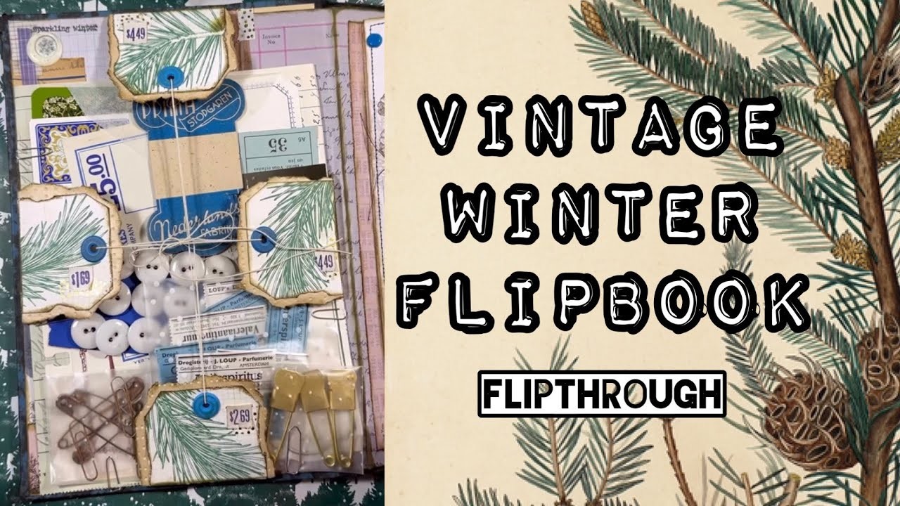 Vintage winter flipbook #flipthrough #journal #junkjournal #junkjournalideas  #journaling