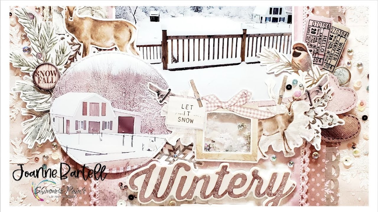 Wintery - Shimmerz Paints -- Scrapbook Layout