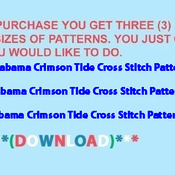 ALabama Crimson Tide FootBall Cross Stitch Pattern***LOOK***Buyers Can Download Your Pattern As Soon As They Complete The Purchase