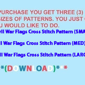 Civil War Flags Cross Stitch Pattern***L@@K***Buyers Can Download Your Pattern As Soon As They Complete The Purchase