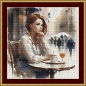 At The Cafe Cross Stitch Pattern