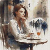 At The Cafe Cross Stitch Pattern