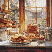 Bakery Window Cross Stitch Pattern