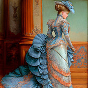 Blue Gown Cross Stitch Pattern