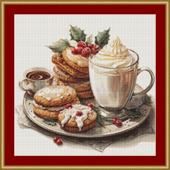 Christmas Coffee Cross Stitch Pattern