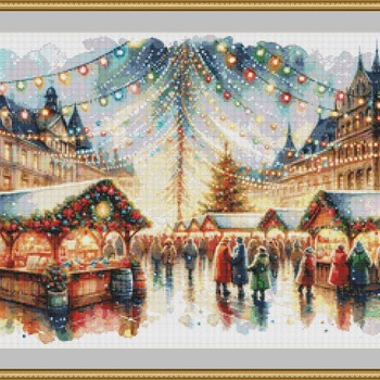 Christmas Market Cross Stitch Pattern