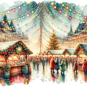 Christmas Market Cross Stitch Pattern