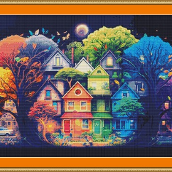 Colourful Street Cross Stitch Pattern