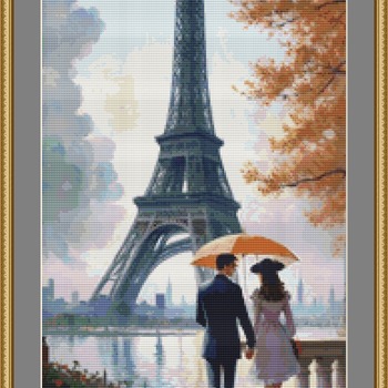 Eiffel Tower Cross Stitch Pattern