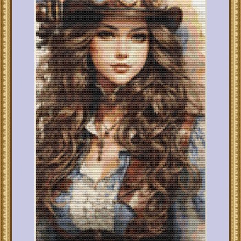 Elegant Girl Cross Stitch Pattern