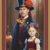 Father And Daughter Cross Stitch Pattern