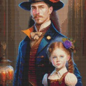 Father And Daughter Cross Stitch Pattern