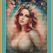 Flower Woman Cross Stitch Pattern