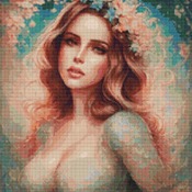 Flower Woman Cross Stitch Pattern