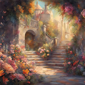 Garden Steps Cross Stitch Pattern