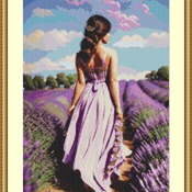 In A Lavender Field Cross Stitch Pattern