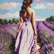 In A Lavender Field Cross Stitch Pattern