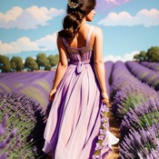 In A Lavender Field Cross Stitch Pattern