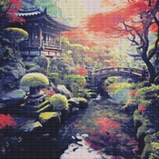 Japanese Garden Cross Stitch Pattern