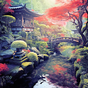 Japanese Garden Cross Stitch Pattern