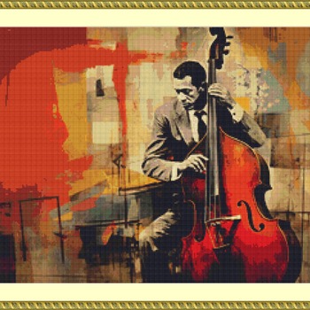 Jazz Player Cross Stitch Pattern