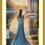 Lady By The Lake Cross Stitch Pattern