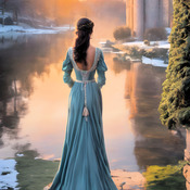 Lady By The Lake Cross Stitch Pattern