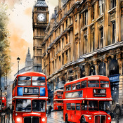 London Buses Cross Stitch Pattern