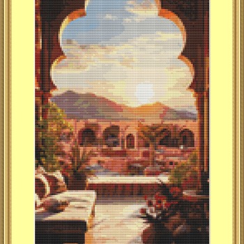 Moroccan Sunset Cross Stitch Pattern