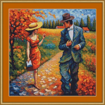 Out For A Walk Cross Stitch Pattern