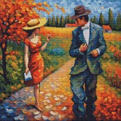 Out For A Walk Cross Stitch Pattern