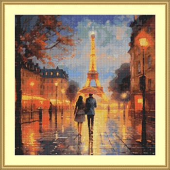 Paris At Night Cross Stitch Pattern