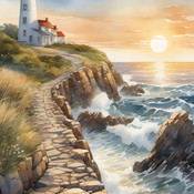 Path To The Lighthouse Cross Stitch Pattern