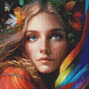 Rainbow Woman Cross Stitch Pattern