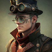 Steampunk Man Cross Stitch Pattern