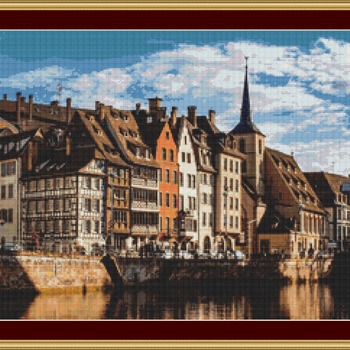 Strasbourg Canal Cross Stitch Pattern