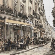 Street In Paris Cross Stitch Pattern