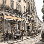 Street In Paris Cross Stitch Pattern