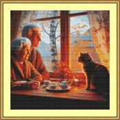 Tea With The Cat Cross Stitch Pattern