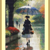 Under The Umbrella Cross Stitch Pattern