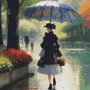 Under The Umbrella Cross Stitch Pattern