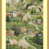 Village Cross Stitch Pattern