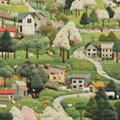 Village Cross Stitch Pattern